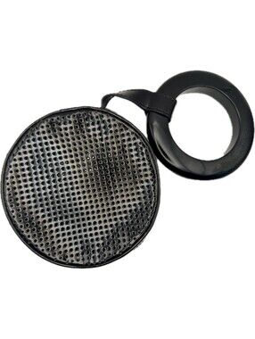 PERRIN PARIS 1893 “Le Rond” Black Perforated Leather Ball/Round Clutch Bag Ring